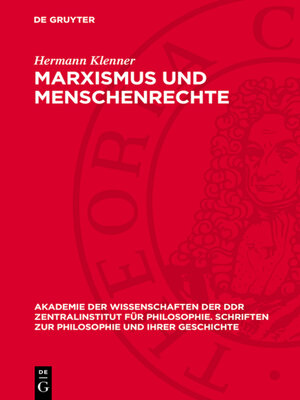 cover image of Marxismus und Menschenrechte